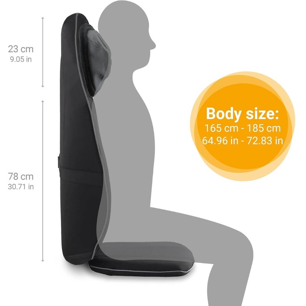 Đệm ghế massage cao cấp Medisana 88970 MCN Pro Shiatsu (nội địa Đức), massage hông lưng vai cổ gáy, bảo hành 2 năm