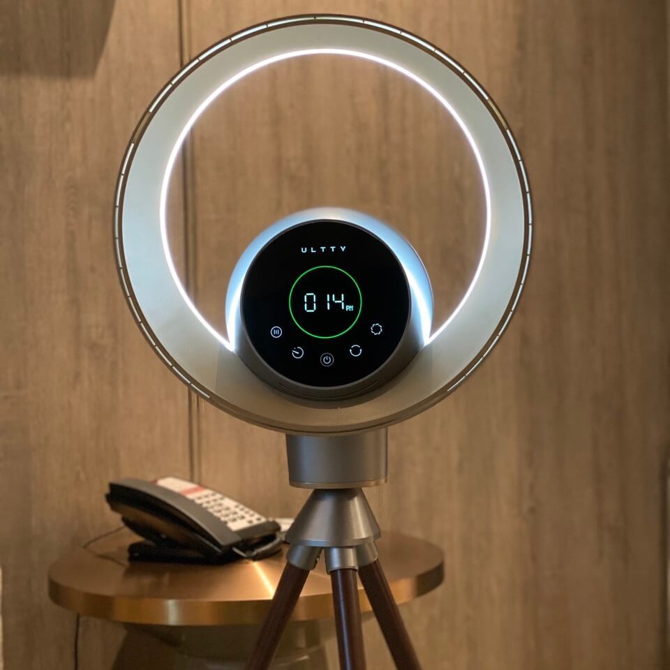 Quạt không cánh và khử khuẩn U ULTTY BB (Pháp), cho phòng 100 m2, màng lọc HEPA H13, điều khiển từ xa, 9 cấp độ, bảo hành 3 năm