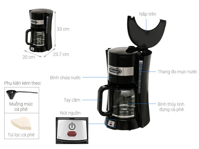 Máy pha cà phê Delonghi ICM15210.1.Bảo hành 1 năm