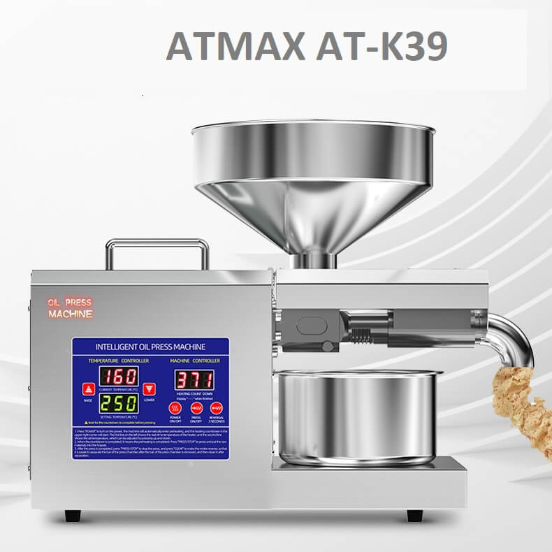 Máy ép dầu công nghiệp ATMAX AT-K39, công suất 1350w, ép 6 đến 9 kg mỗi giờ, bảo hành 2 năm