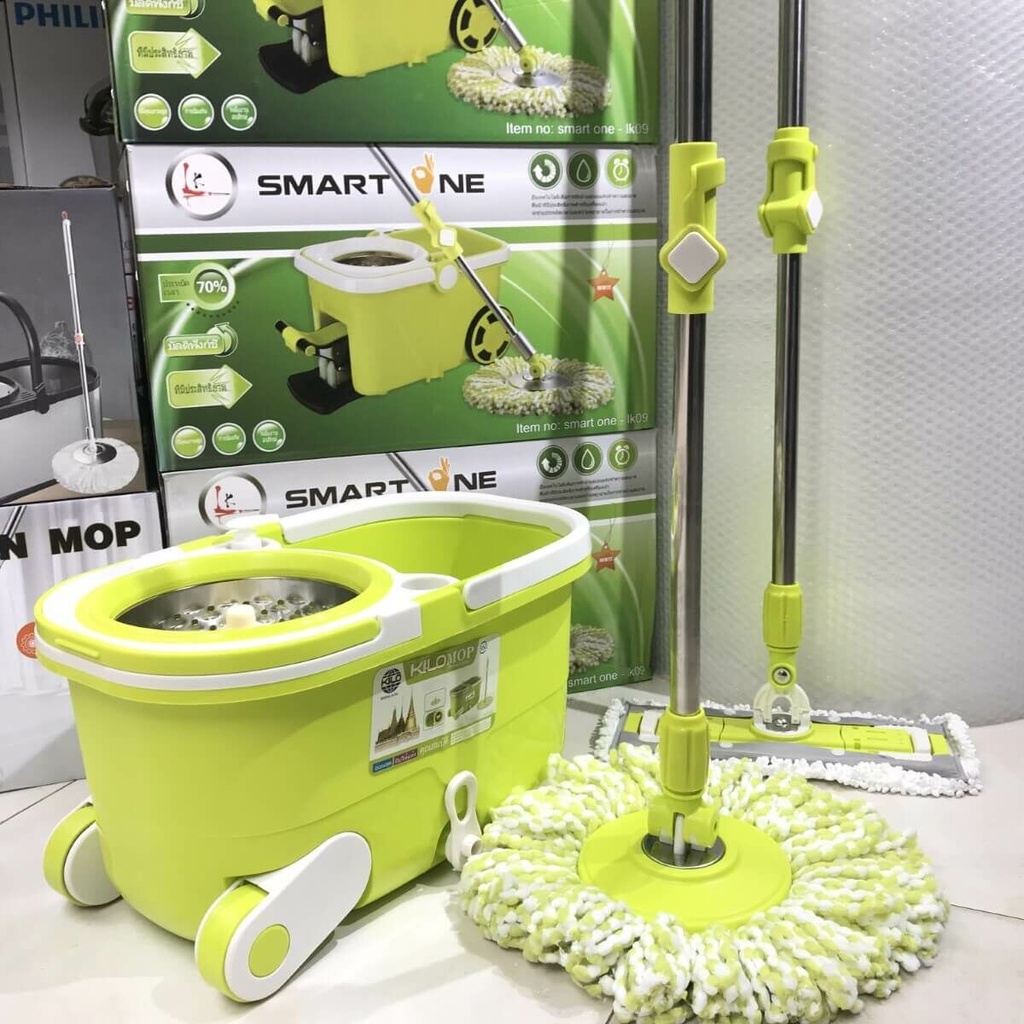 Cây lau nhà Spin Mop KL168MX-TH, nhập khẩu Thái Lan, 2 bộ cán bàn bông, bảo hành 12 tháng