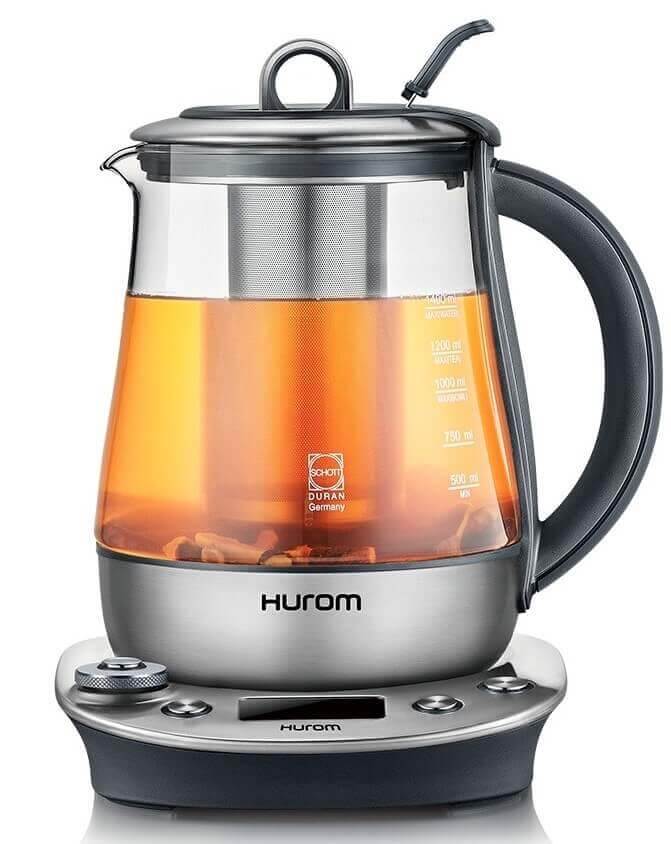 Máy chưng yến, pha trà Hurom Tea Master TM-P02FSS, thố thủy tinh 700 ml, giỏ pha trà inox, bảo hành 2 năm