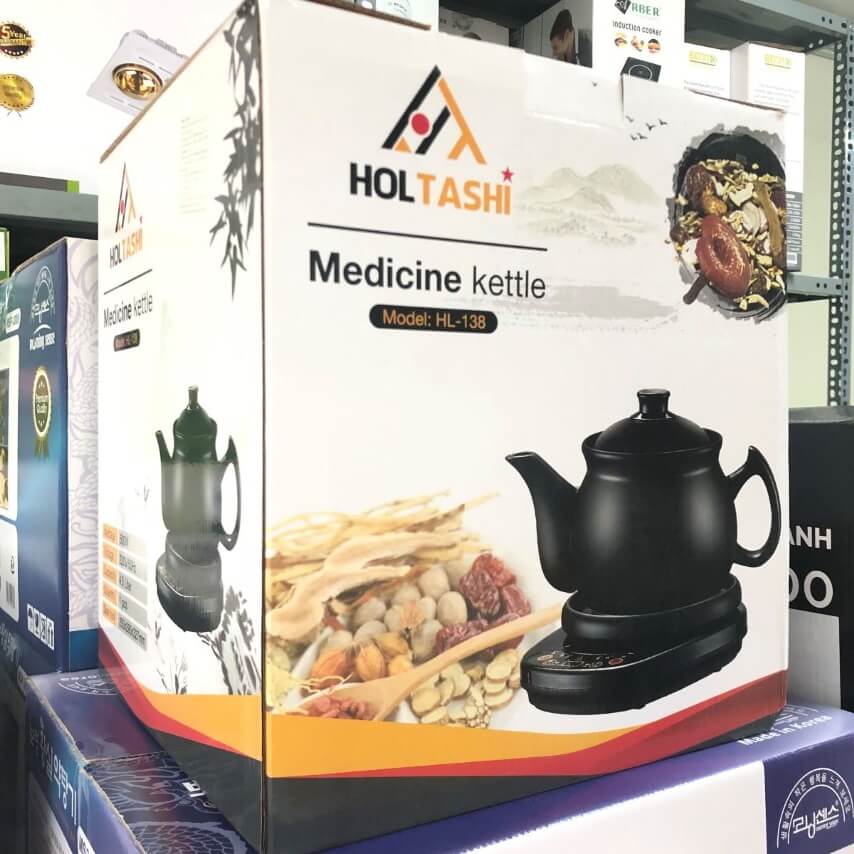 Ấm sắc thuốc cao cấp Holtashi HL-138 dung tích 4,5 lít, chất liệu gốm chịu nhiệt, công suất 500w, bảo hành 2 năm