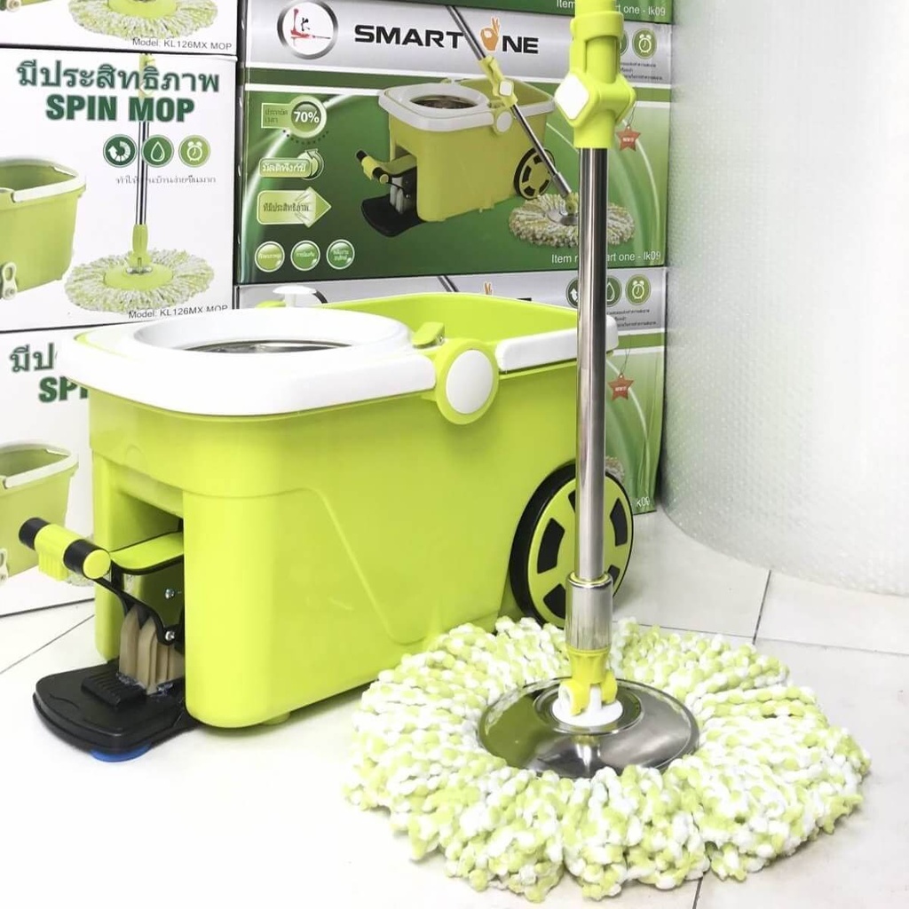Cây lau nhà Smart One LK09 New, nhấn chân hoặc tay, nhập khẩu Thái Lan, bảo hành 1 năm