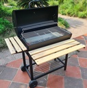 Bếp nướng than hoa BBQ BN05 (không có motor), vỉ nướng 71 cm x 37 cm, có bánh xe, bảo hành 1 năm